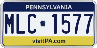PA license plate MLC1577