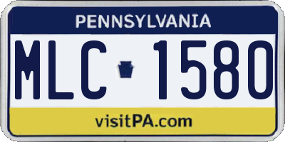 PA license plate MLC1580