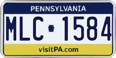 PA license plate MLC1584