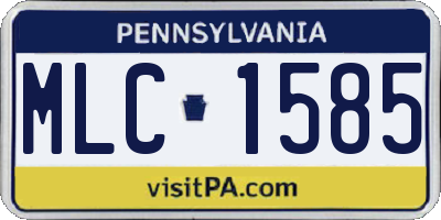 PA license plate MLC1585