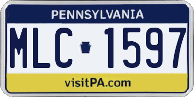 PA license plate MLC1597