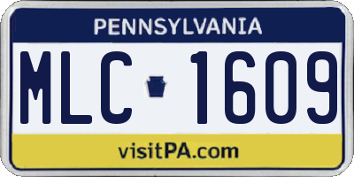 PA license plate MLC1609