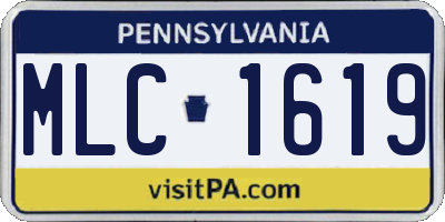 PA license plate MLC1619