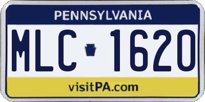 PA license plate MLC1620