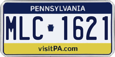 PA license plate MLC1621