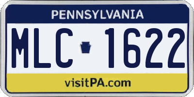 PA license plate MLC1622