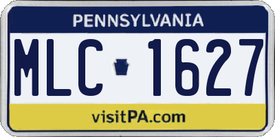 PA license plate MLC1627
