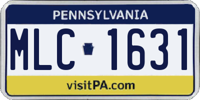 PA license plate MLC1631