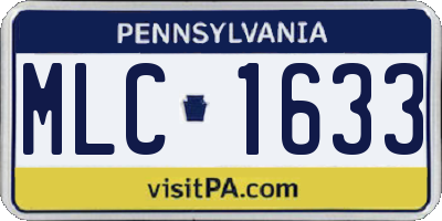 PA license plate MLC1633