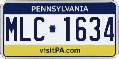 PA license plate MLC1634