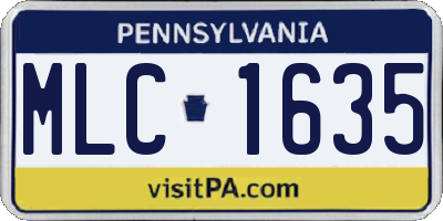 PA license plate MLC1635