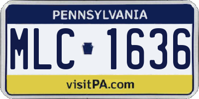 PA license plate MLC1636