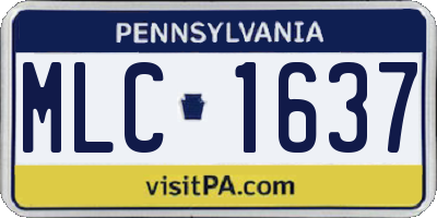 PA license plate MLC1637