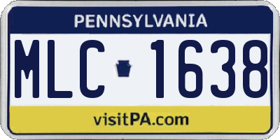 PA license plate MLC1638