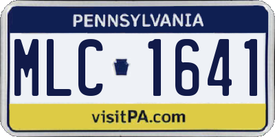 PA license plate MLC1641