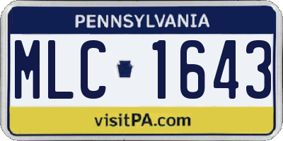 PA license plate MLC1643