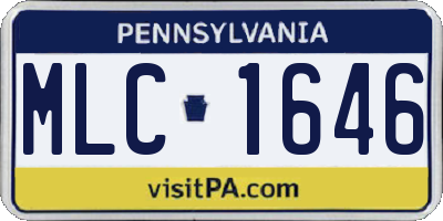 PA license plate MLC1646