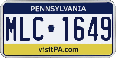 PA license plate MLC1649