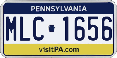 PA license plate MLC1656