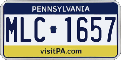 PA license plate MLC1657