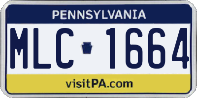 PA license plate MLC1664