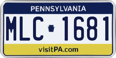 PA license plate MLC1681