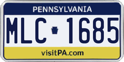 PA license plate MLC1685
