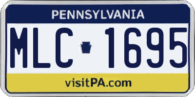 PA license plate MLC1695