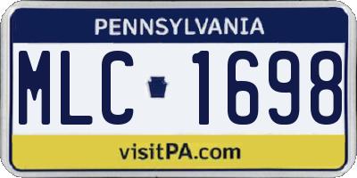 PA license plate MLC1698