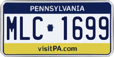 PA license plate MLC1699