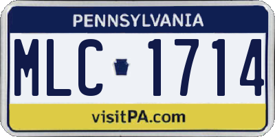 PA license plate MLC1714
