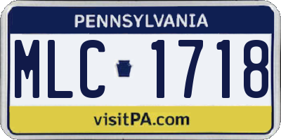 PA license plate MLC1718