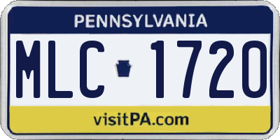 PA license plate MLC1720