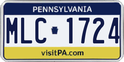 PA license plate MLC1724