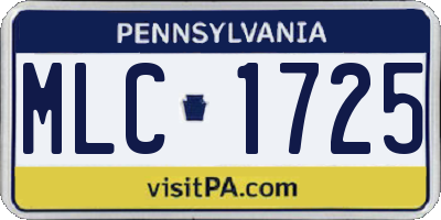 PA license plate MLC1725