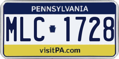 PA license plate MLC1728