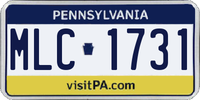 PA license plate MLC1731