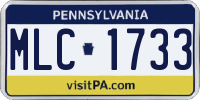PA license plate MLC1733