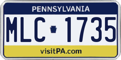 PA license plate MLC1735