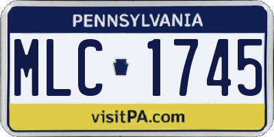 PA license plate MLC1745