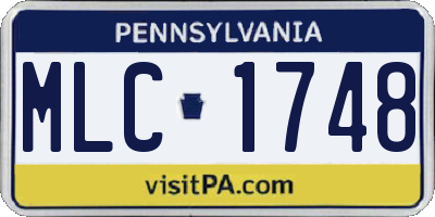 PA license plate MLC1748