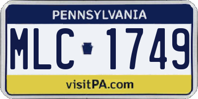 PA license plate MLC1749