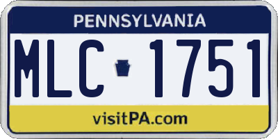 PA license plate MLC1751