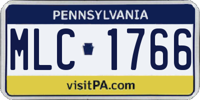 PA license plate MLC1766