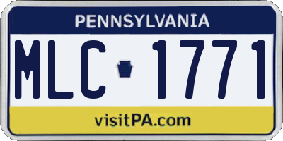PA license plate MLC1771