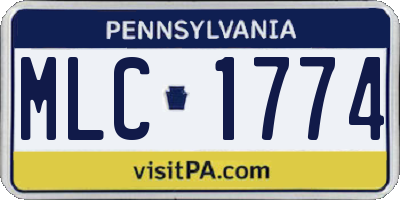 PA license plate MLC1774
