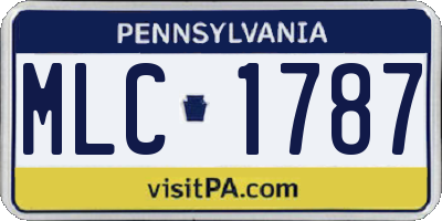 PA license plate MLC1787