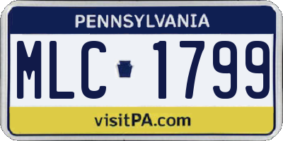 PA license plate MLC1799