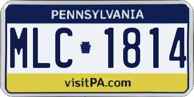 PA license plate MLC1814