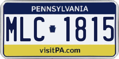 PA license plate MLC1815